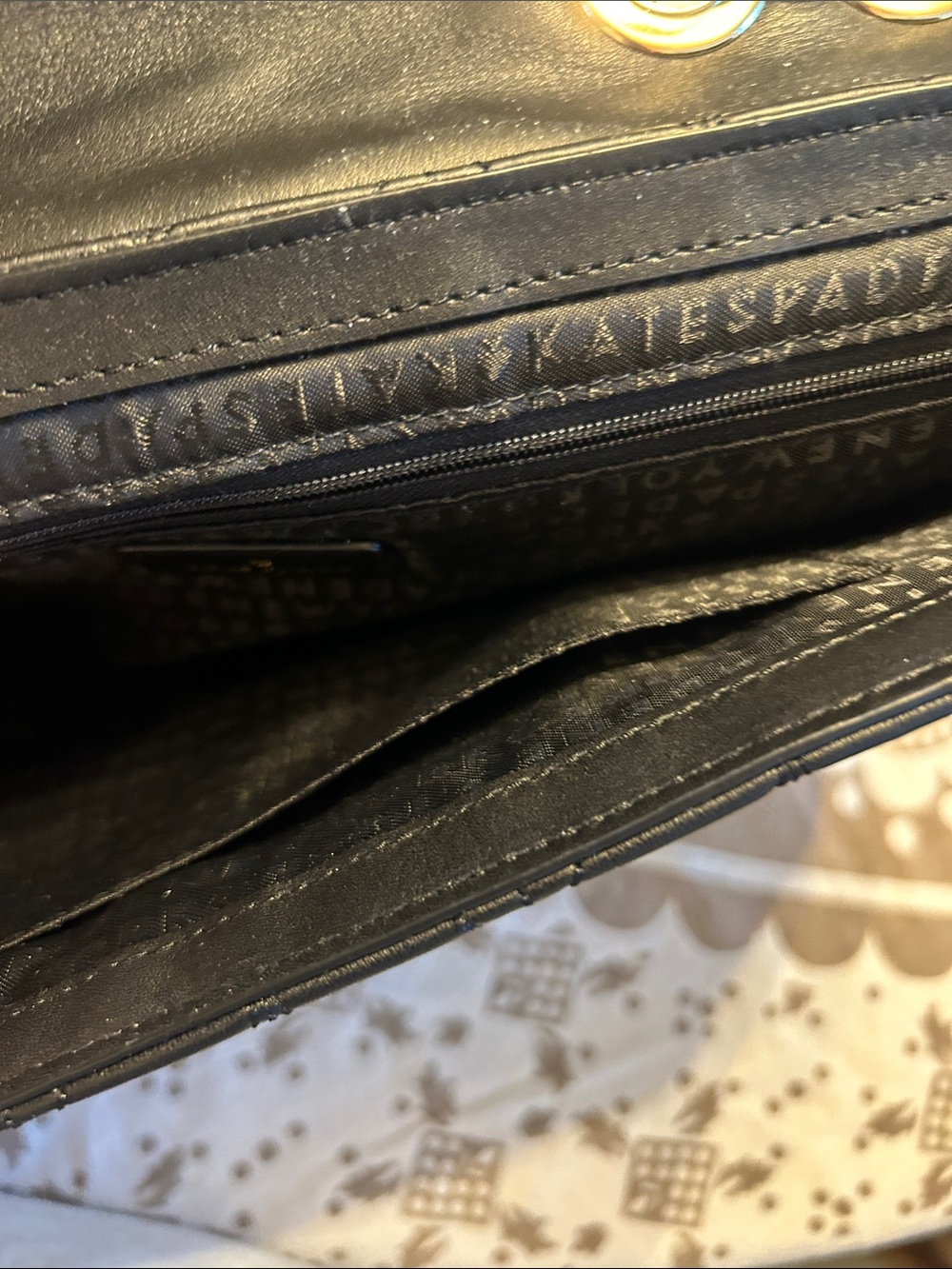 kate spade Black Quilted Shoulder Bag with Gold Chain Strap - Picture 5 of 5